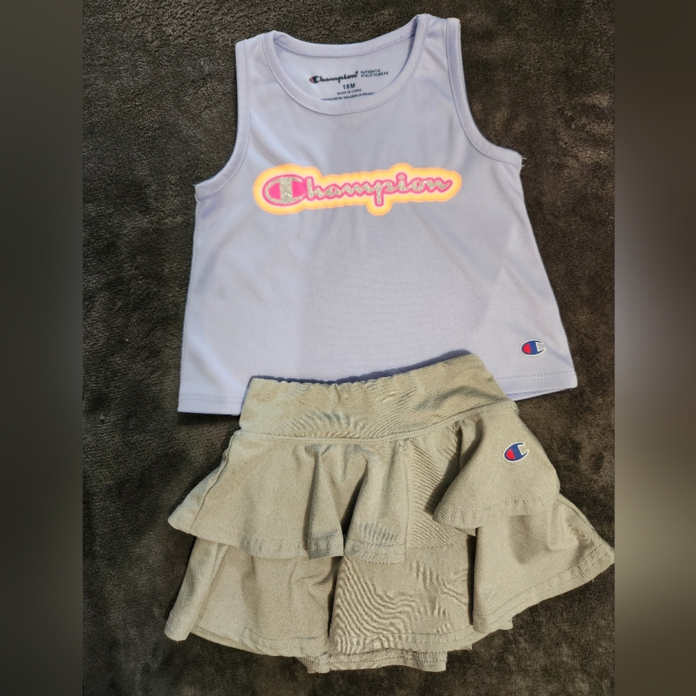Champion Lavender Tank & Olive Skirt Set